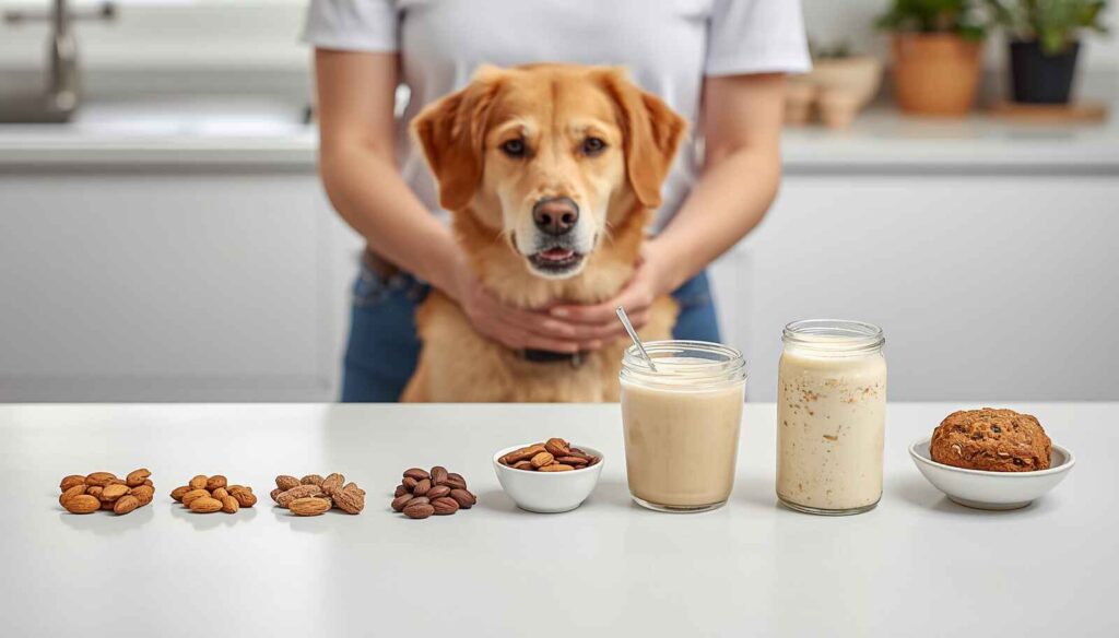 Comparison of whole almonds, almond butter, almond milk, almond flour and processed almond foods for dogs