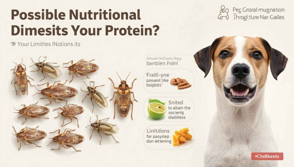 Educational infographic about possible nutritional benefits of cicadas for dogs.