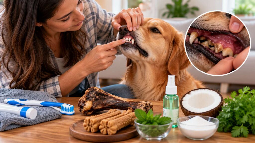 Dog dental care mistakes including neglected back teeth and inappropriate hard chews