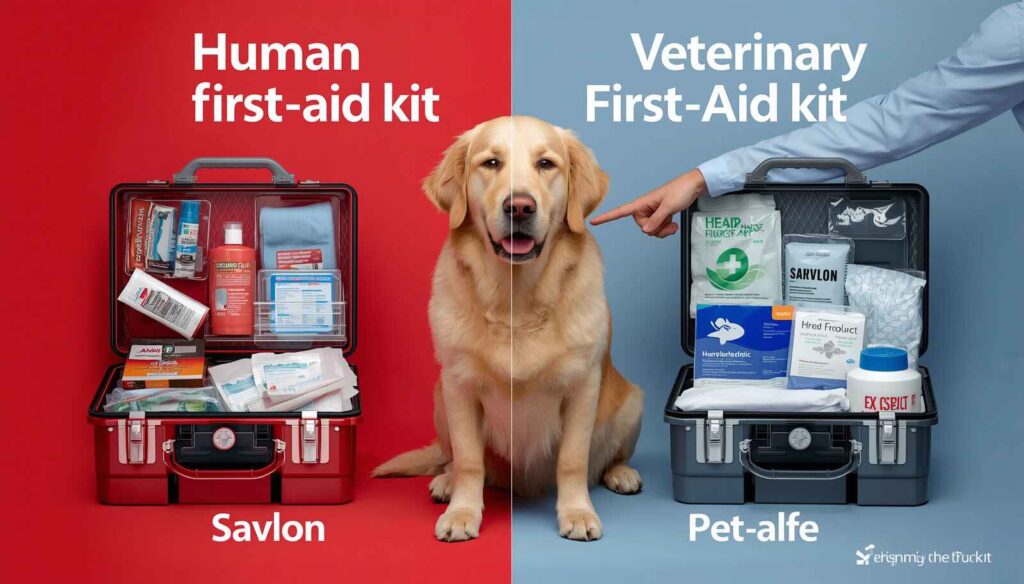 Comparison of human antiseptics and veterinary wound care products for dogs, including Savlon, saline, and veterinary chlorhexidine.