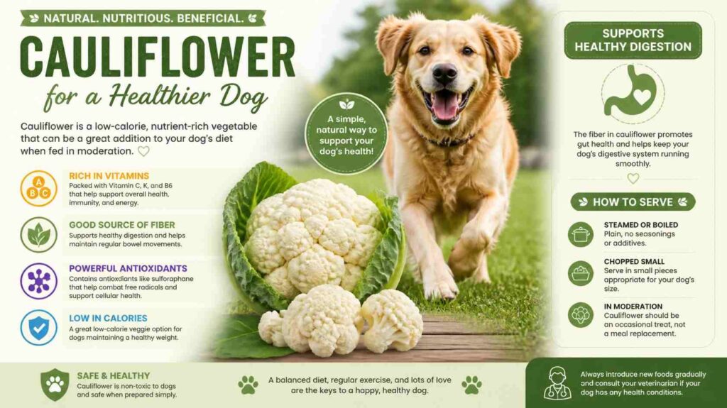 Can dogs eat cauliflower for vitamins fiber and antioxidant benefits in a healthy diet