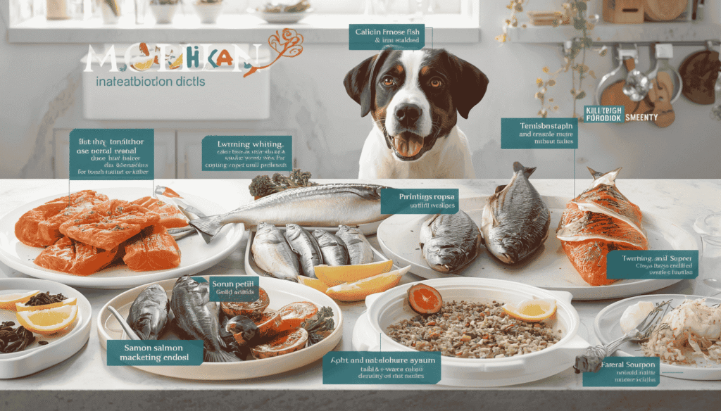 Salmon sardines mackerel cod and whiting fish types safe for dogs