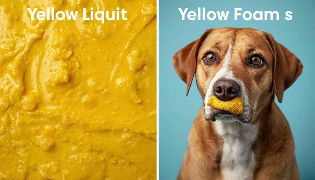 Comparison of yellow liquid vomit and yellow foam vomit in dogs