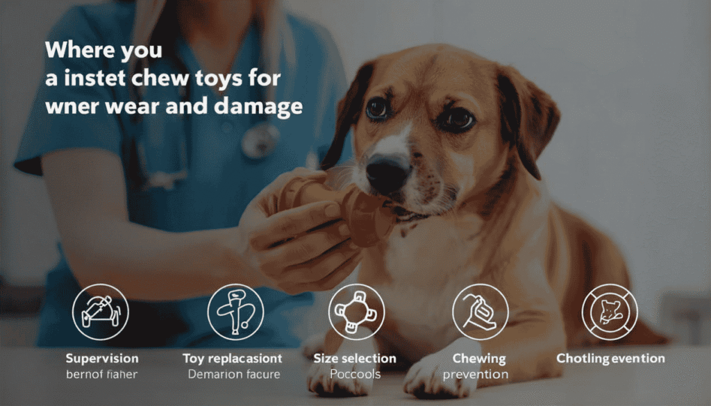 Dog owner inspecting a chew toy for damage and safety before giving it to their dog