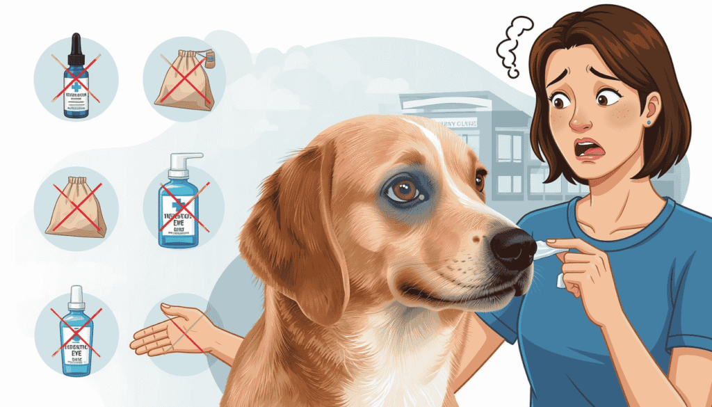 Unsafe home treatments and human eye drops to avoid when a dog has cloudy eyes