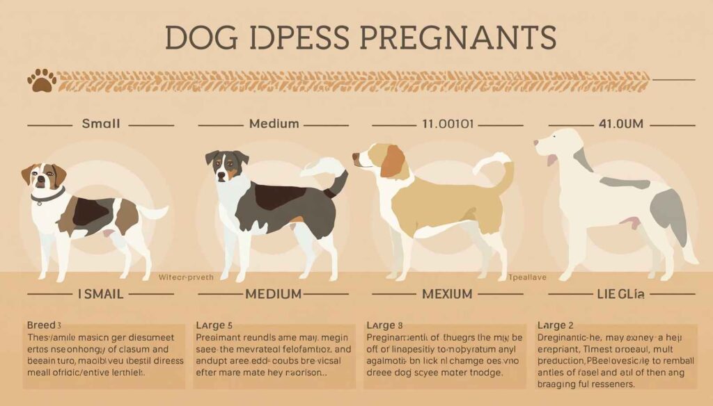 Comparison of pregnant small medium large and giant dog breeds