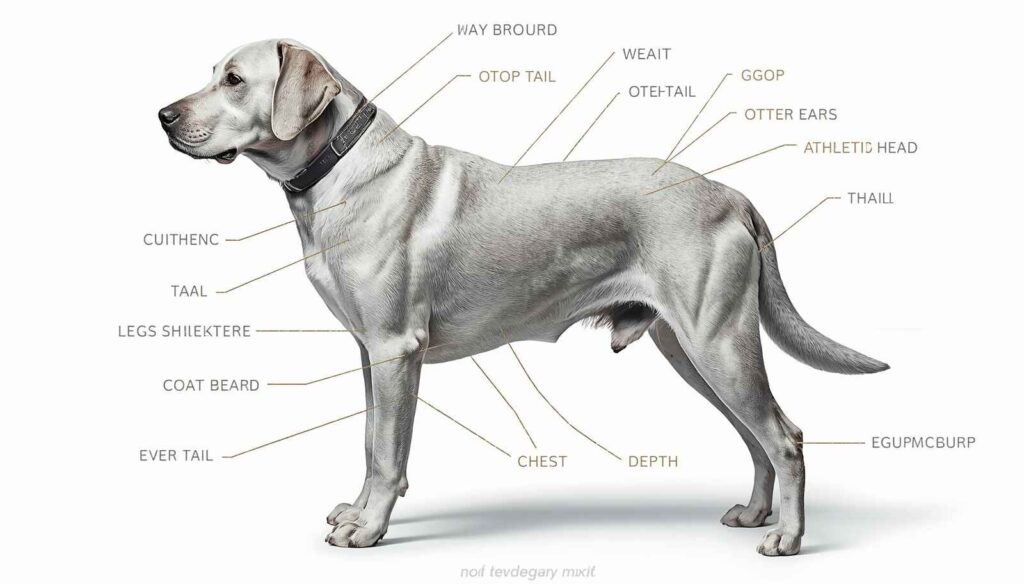 Silver Labrador showing key breed characteristics including coat color and body structure