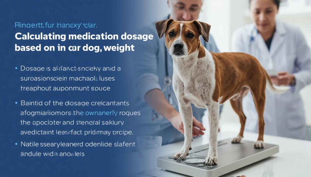 Veterinarian calculating Piriton dosage for a dog based on body weight