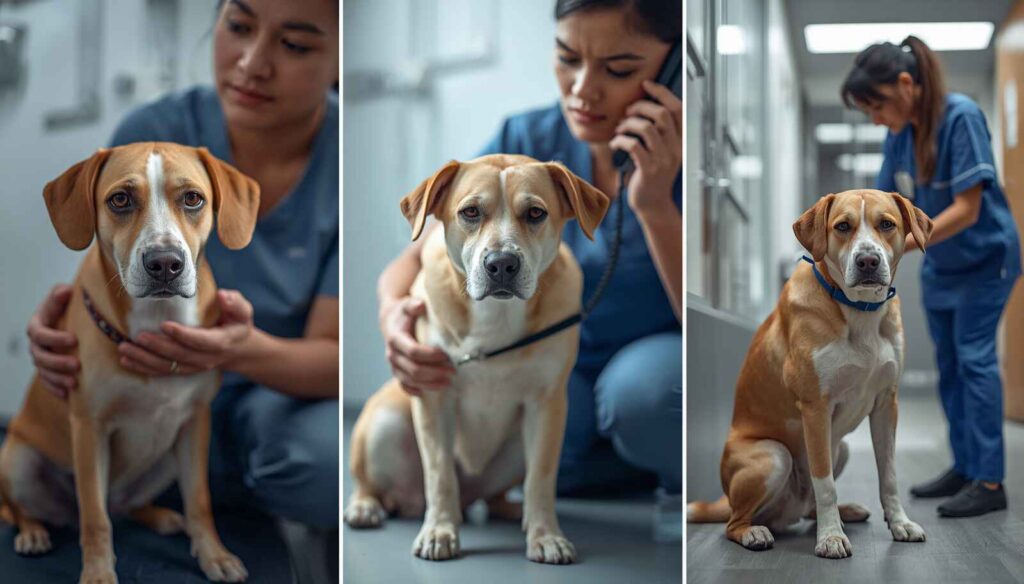 Dog symptoms after eating cake showing mild discomfort and signs requiring urgent veterinary care