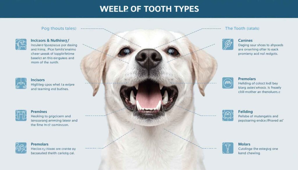 Diagram of a dog's mouth showing incisors canines premolars and molars