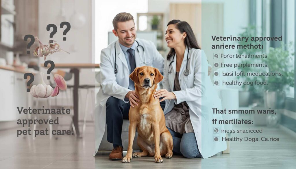 Veterinarian discussing garlic safety and natural remedy claims with a dog owner