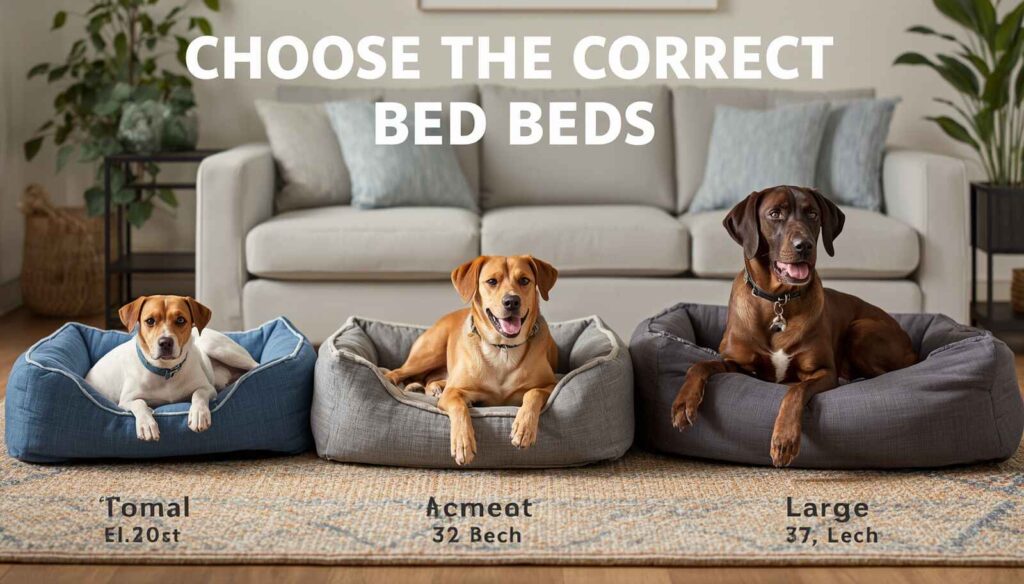 Dogs of different sizes resting comfortably on properly sized dog beds